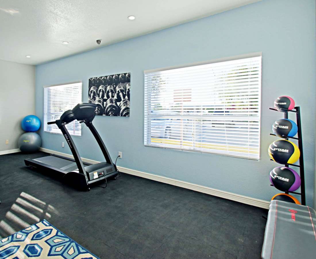 Fitness room for the community at 544 Southern Apartments in Mesa, Arizona