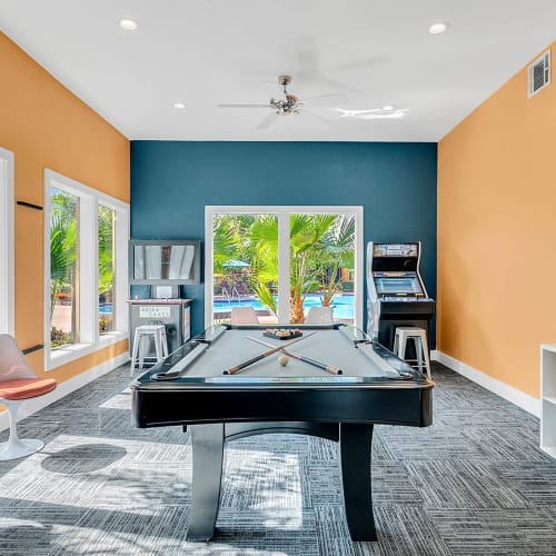 Pool table in the lounge at Avisa Lakes in Orlando, Florida