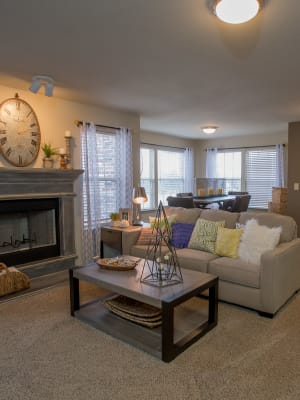 Living room at Portofino Apartments in Wichita, Kansas