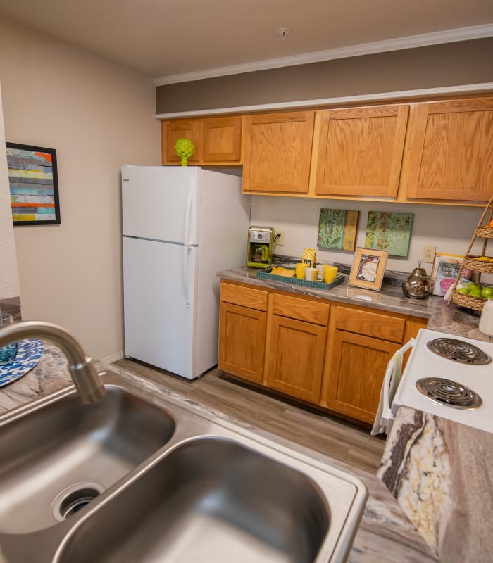 Kitchen at Crown Pointe Apartments in Oklahoma City, Oklahoma