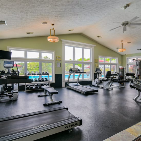 Well equipped fitness center at Clinton Lake in Clinton, Pennsylvania