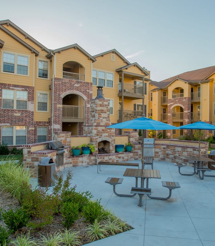 Firepit seating outside of Portofino Apartments in Wichita, Kansas
