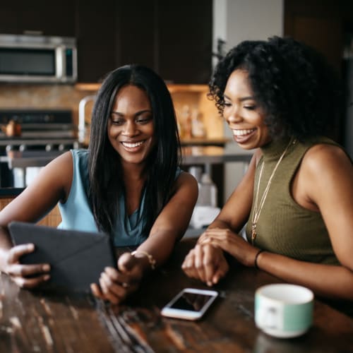 Residents grabbing some coffee at Lumen Doraville in Doraville, Georgia