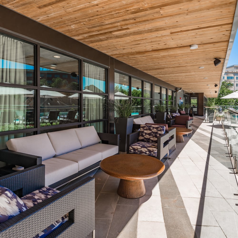 Beautiful view of the nearby area from an outdoor seating area at Anthology of Tanglewood in Houston, Texas
