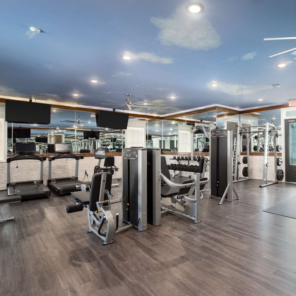 Fully equipped fitness center at Retreat at Redstone in Crestview, Florida