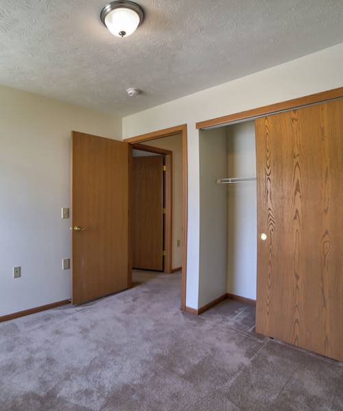 Bedroom with closets at Connolly Park in Beaver Falls, Pennsylvania