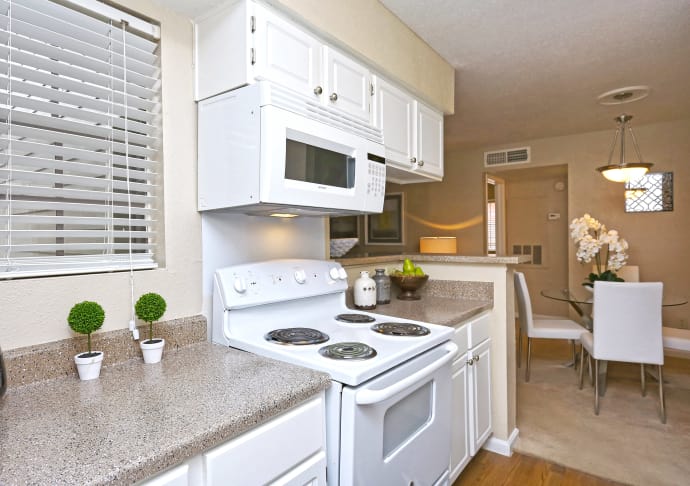 Kitchen at Promontory Point Apartments in Austin, Texas