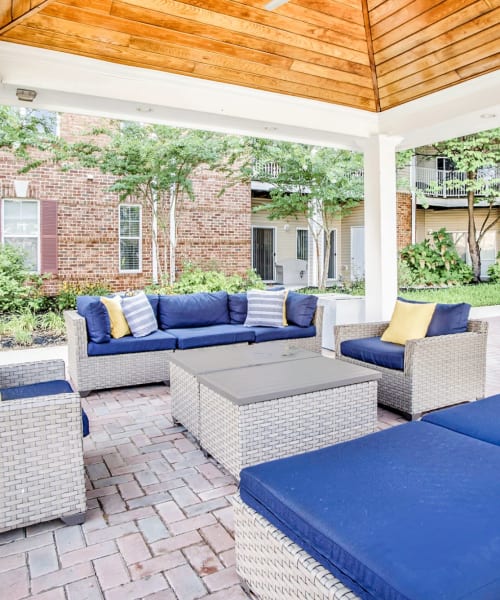 Outdoor lounge at Concord Park in Laurel, Maryland