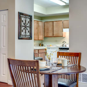 Resident apartment dining room at Hanover Place in Tinley Park, Illinois