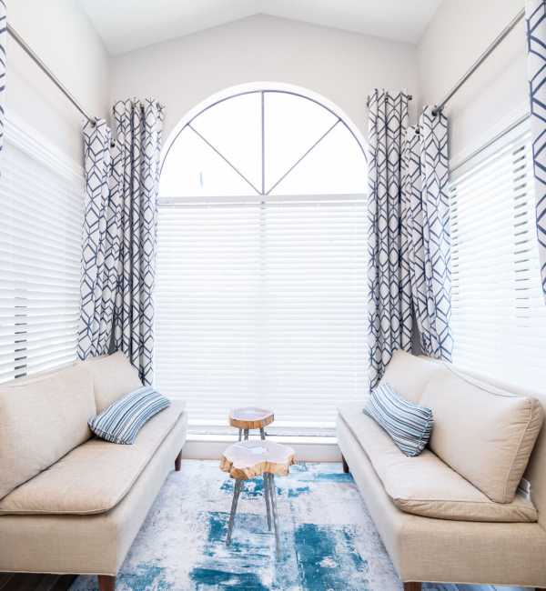 Modern living room at Green Tree Place in Houston, Texas