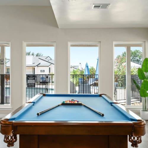 Pool table in the clubhouse at Tides on Avril in Fort Worth, Texas