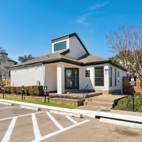 Entrance to the leasing office at Tides at Meadowbrook in Fort Worth, Texas