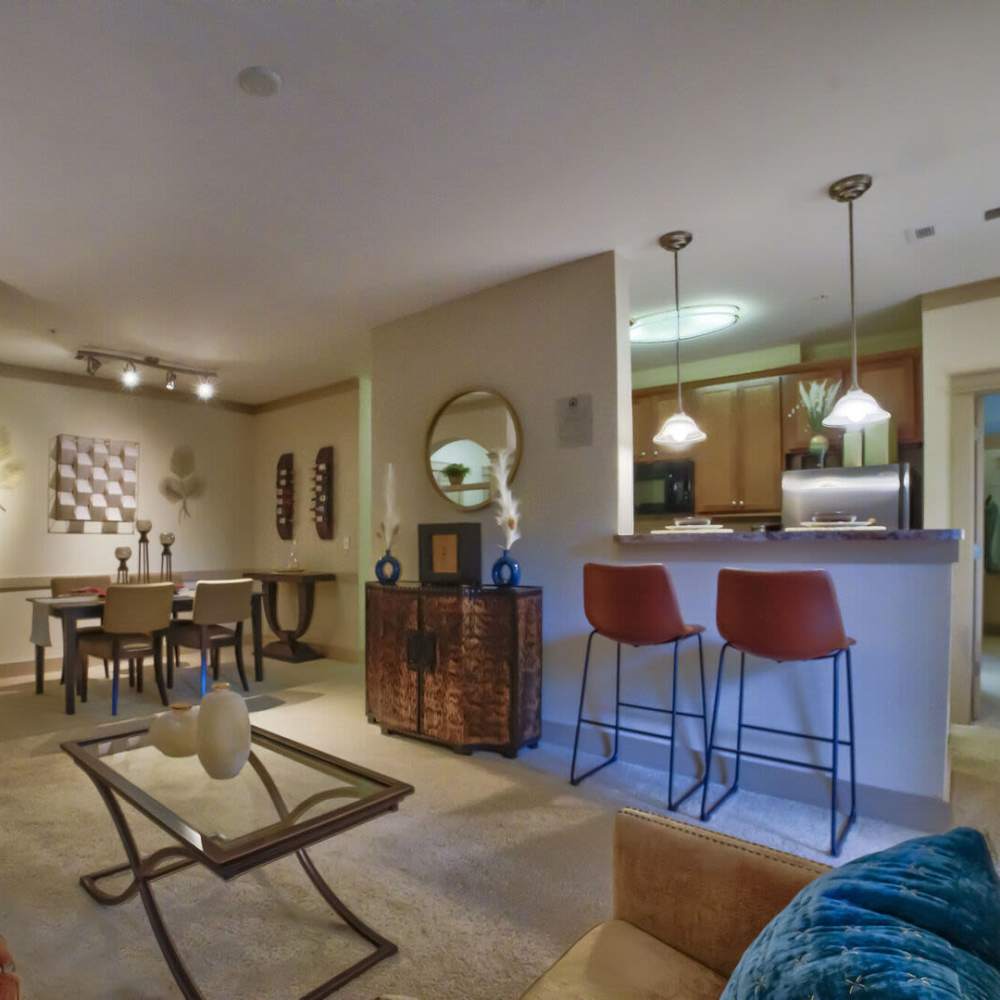 Apartment kitchen and dining area at Avonlea Tributary in Lithia Springs, Georgia