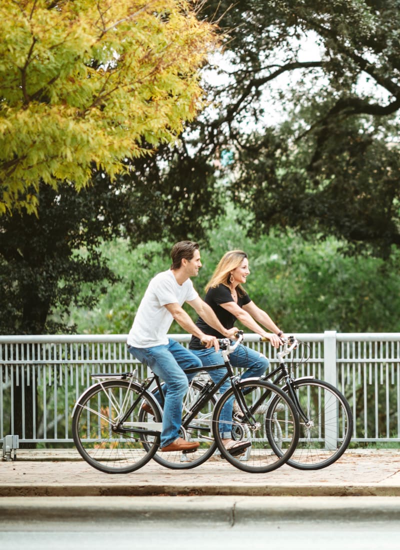 Residents riding their bikes near Mooresville, North Carolina from Marquis at Morrison Plantation