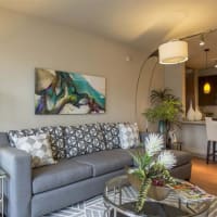 Model living room at Imperial Lofts in Sugar Land, Texas