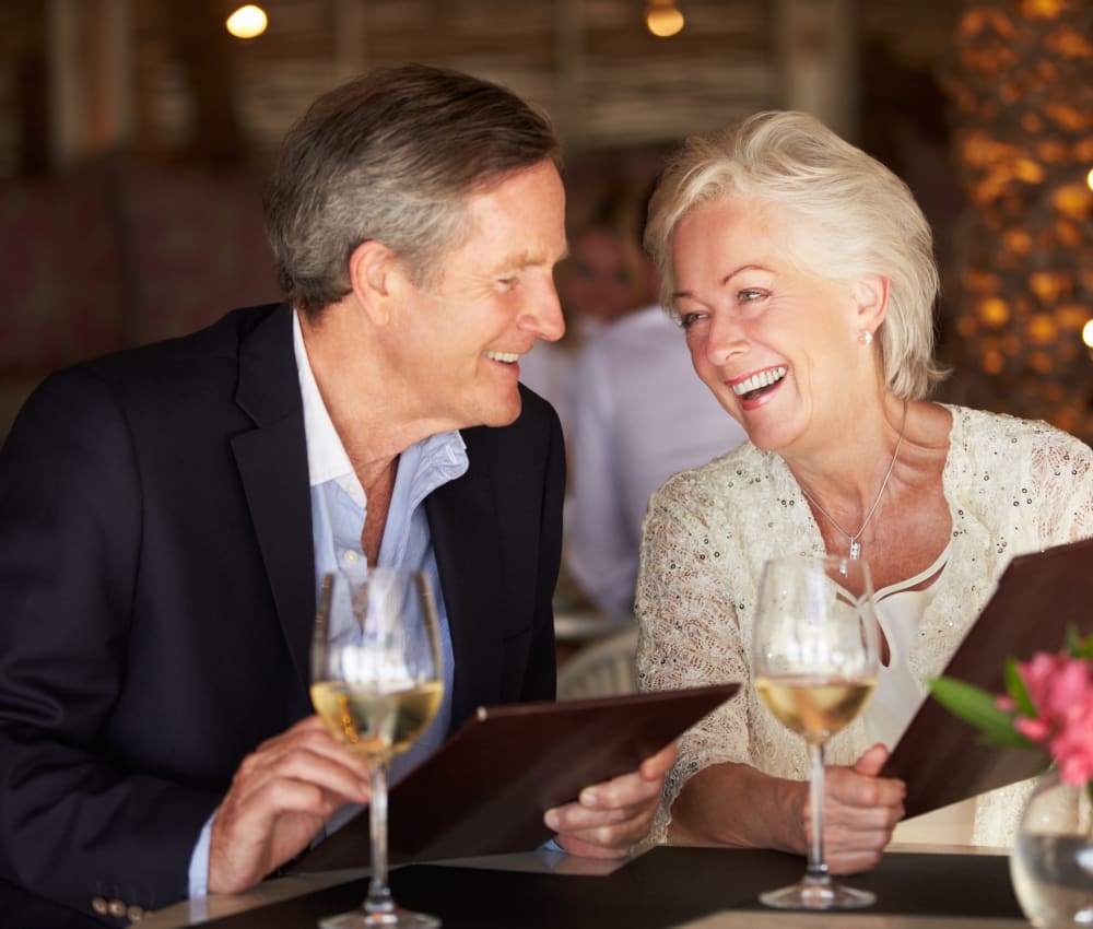 Residents dress up for a dinning occasion at The Village of Southampton in Houston, Texas