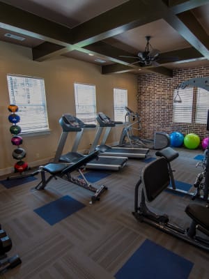Fitness center at Scissortail Crossing Apartments in Broken Arrow, Oklahoma