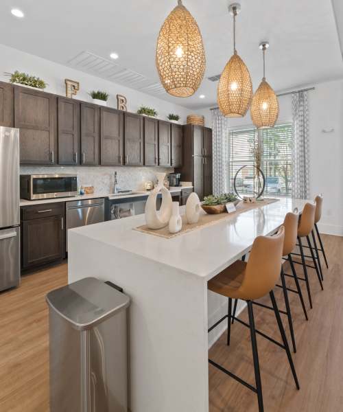 Apartment kitchen at Fletcher Black in Panama City, Florida