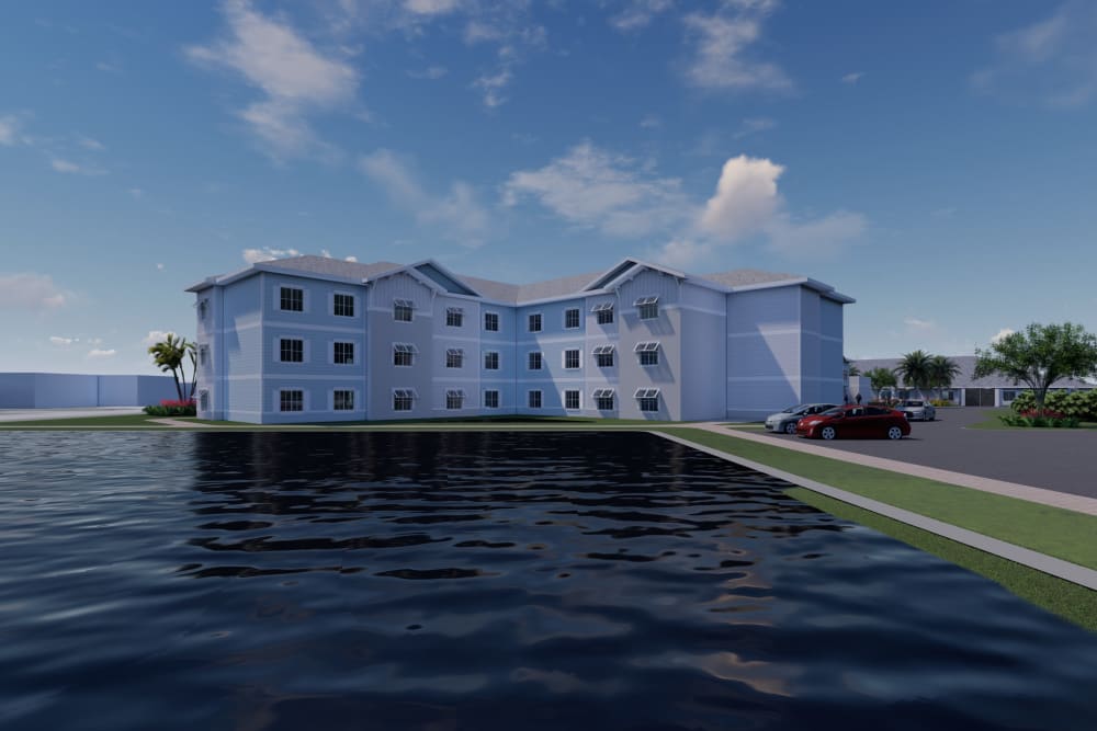 Exterior rendering of The Meridian at Punta Gorda Isles in Punta Gorda, Florida