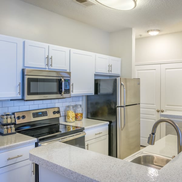 The Avant at Steele Creek offers a modern kitchen in Charlotte, North Carolina