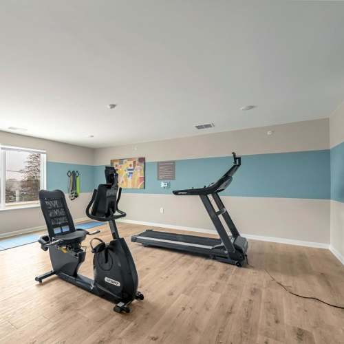 Fitness center with fitness equipments at Hawkins Pointe in Hendersonville, North Carolina