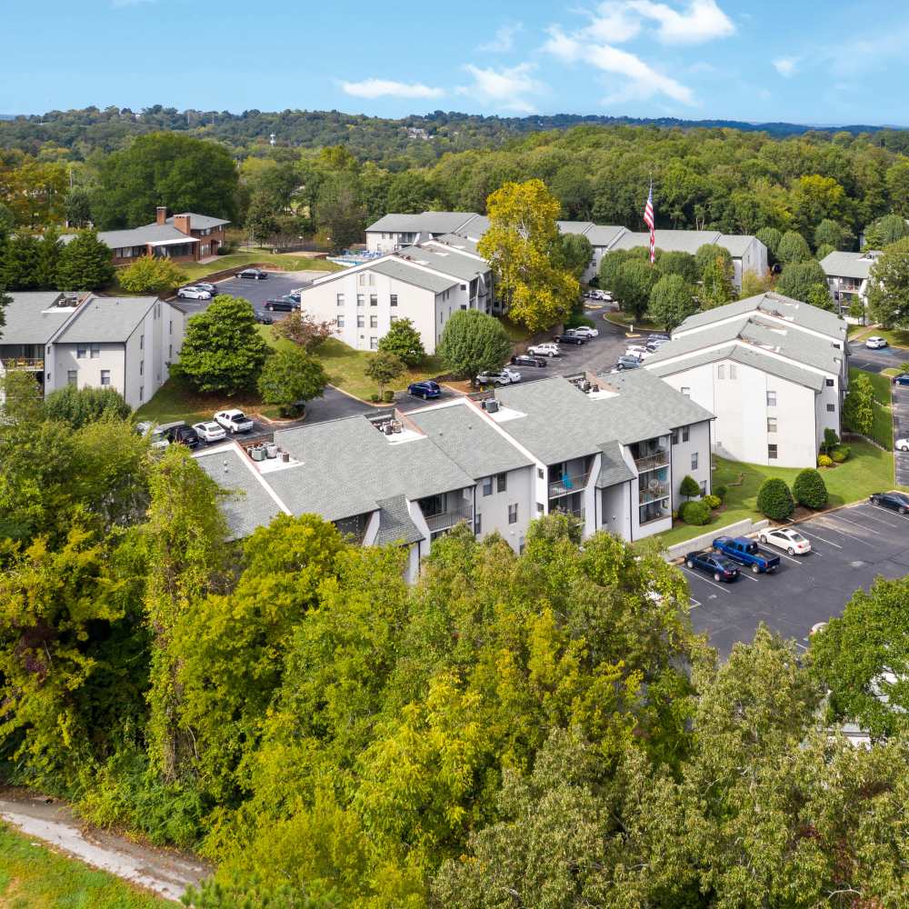 Apartments with trees surrounded at Germantown Gardens in East Ridge, Tennessee