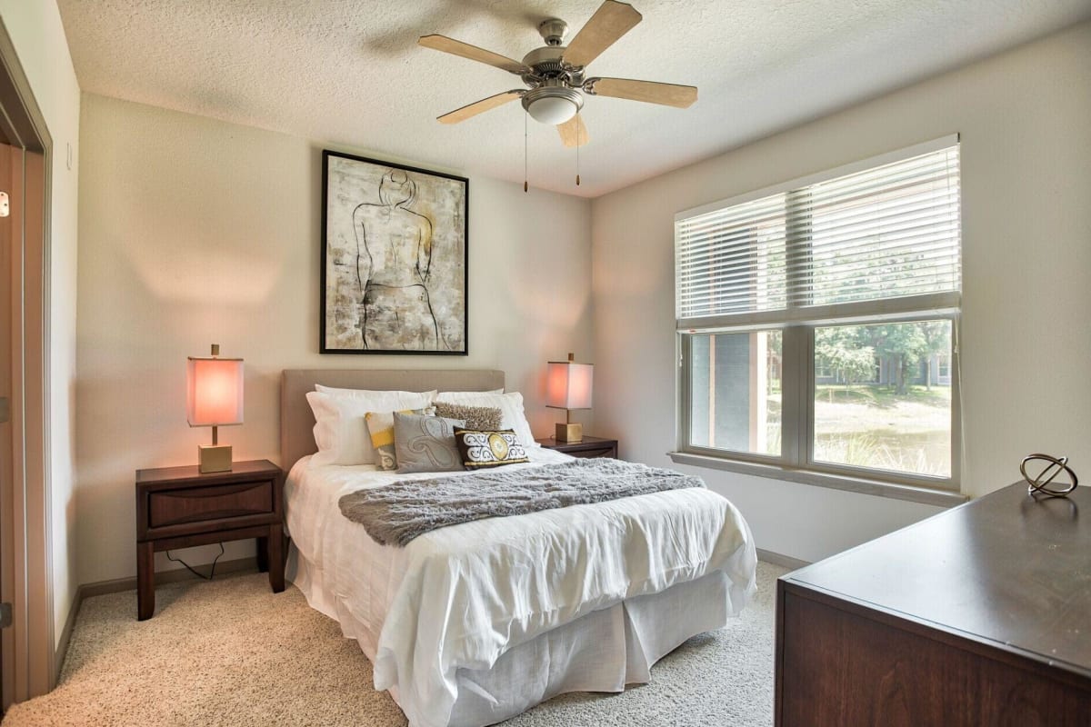 Apartment bedroom at Sawgrass Creek in New Port Richey, Florida