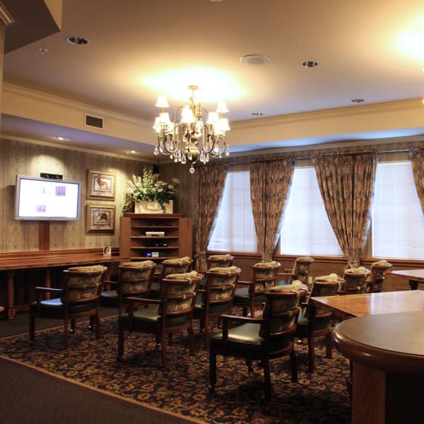 TV room at Quail Park on Cypress in Visalia, California