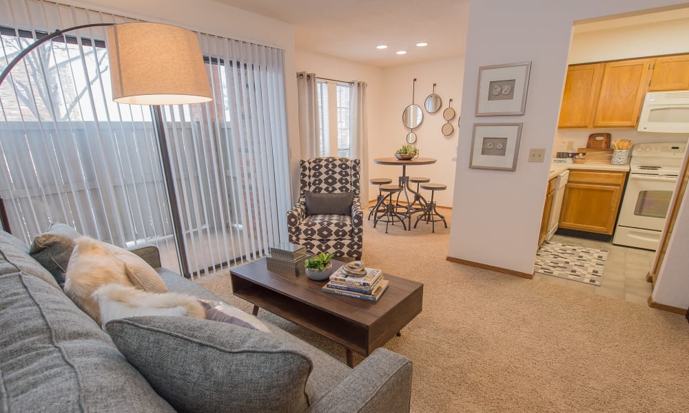 Living room at The Warrington Apartments in Oklahoma City, Oklahoma