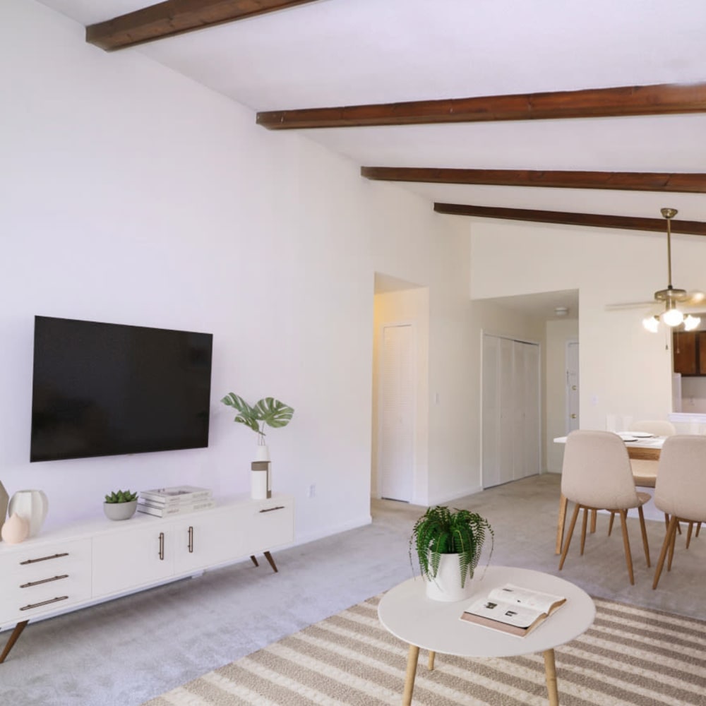 Living room at The Oaks Apartments in Manchester, Connecticut