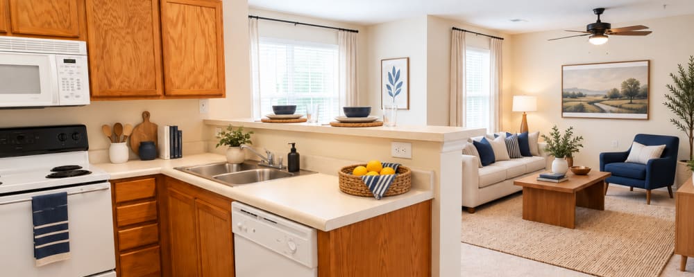 Interior of a model furnished home at Lodge at Lakeshore in Greensboro, North Carolina