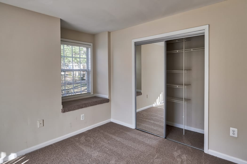 Closet area at Abbotts Run Apartments in Alexandria, Virginia.