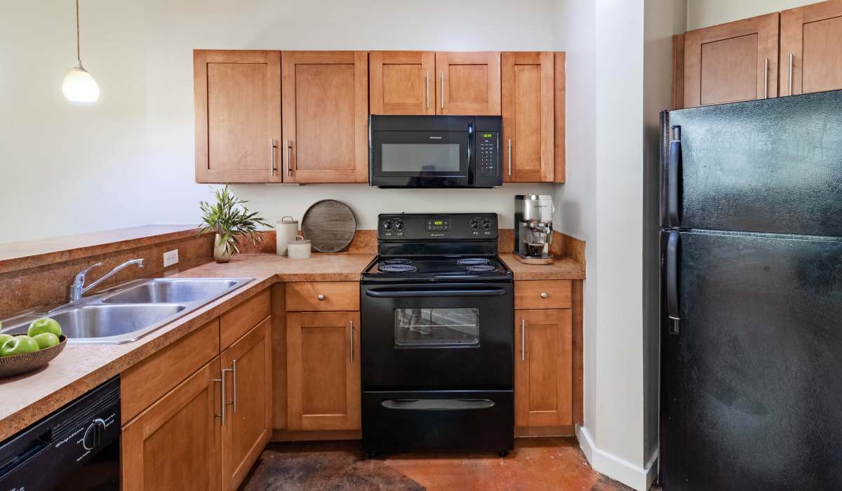 kitchen at District Square Apartments in Richmond, Virginia
