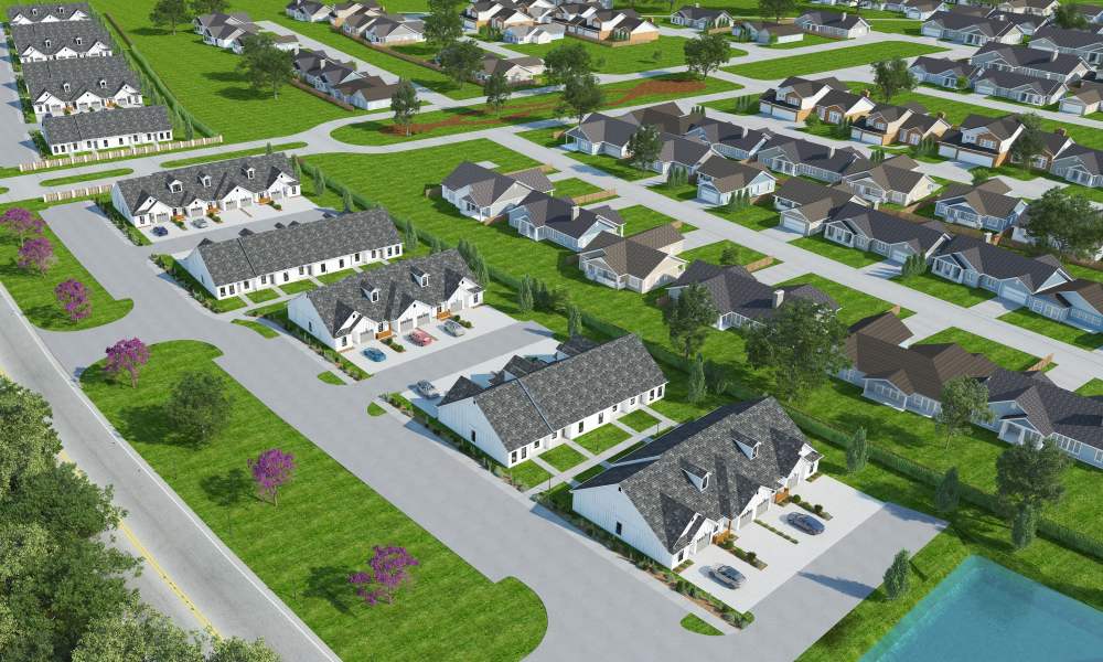 Aerial view of Willow Brook Townhomes in Bossier City, Louisiana