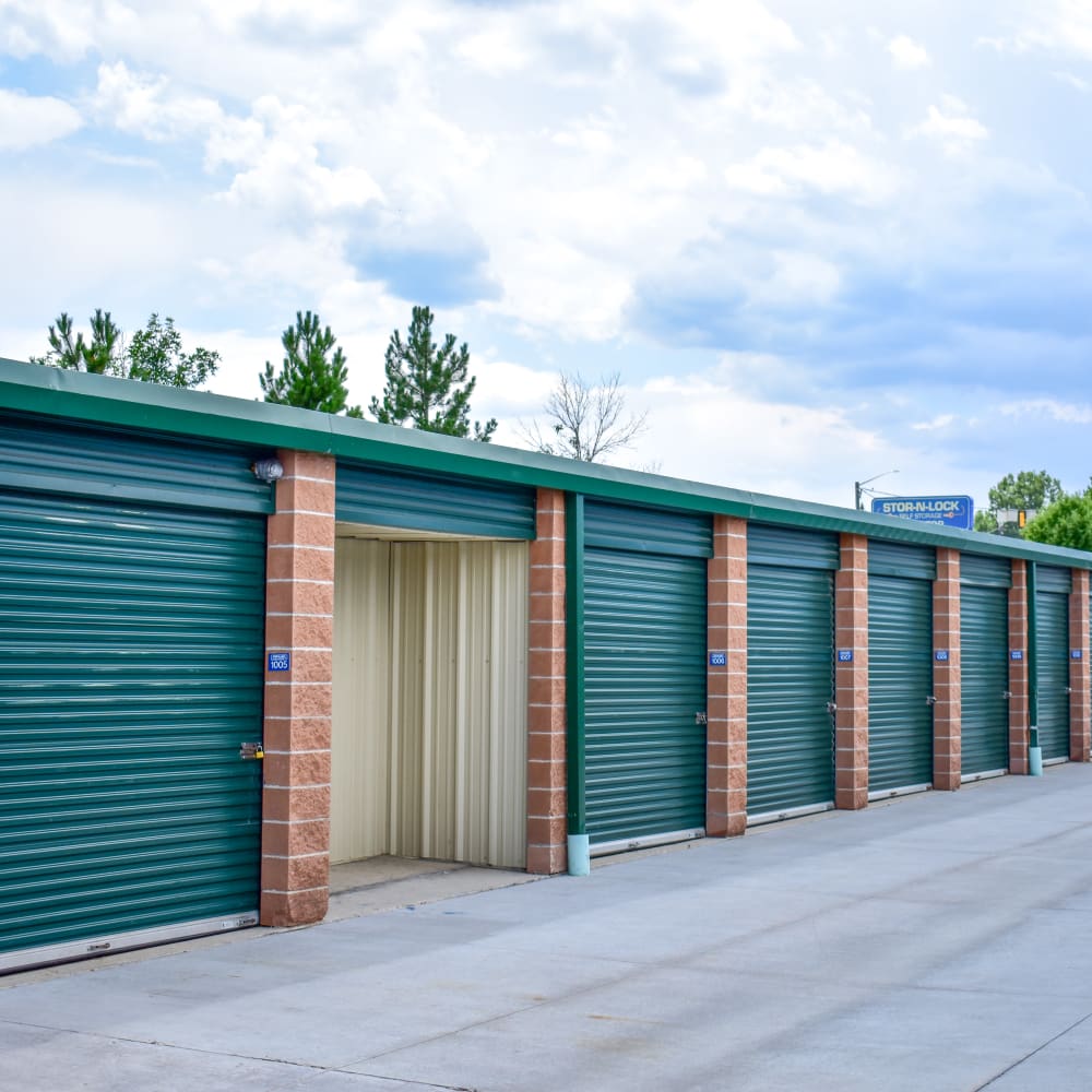 Looking inside of an exterior storage unit at STOR-N-LOCK Self Storage in Littleton, Colorado