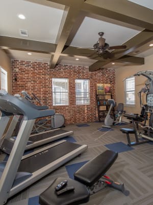 Fitness center at Cottages at Tallgrass Point Apartments in Owasso, Oklahoma