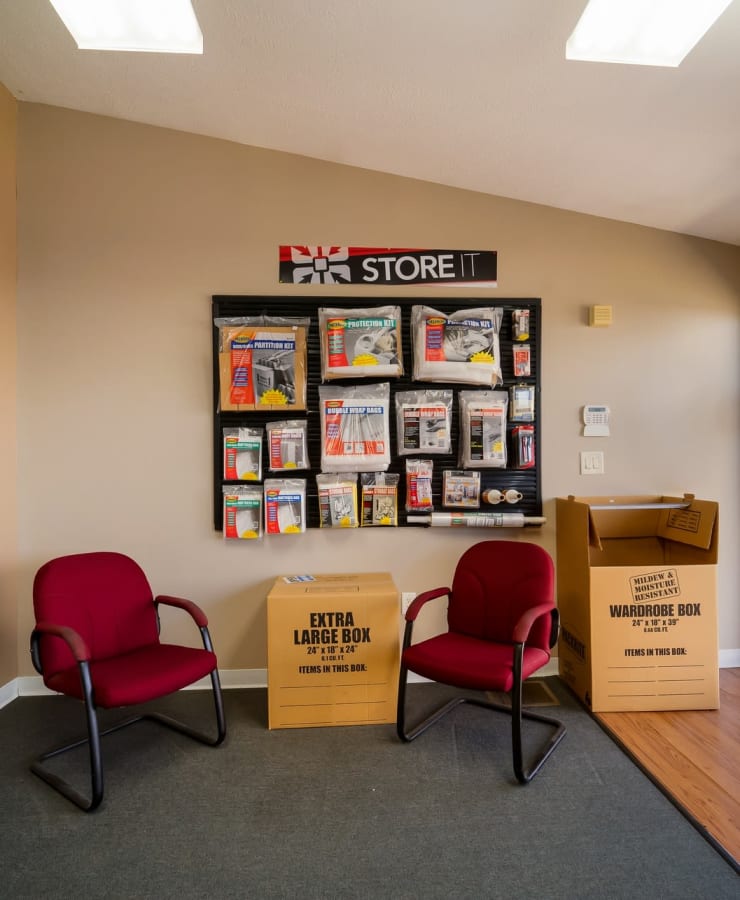 Packing supplies available in the leasing office at StorQuest Economy Self Storage in Worthington, Ohio