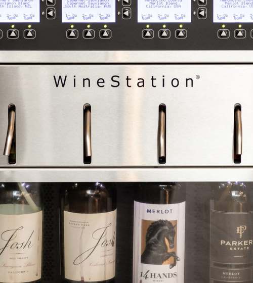 Wine bar machine at Novel Midtown in Atlanta, Georgia
