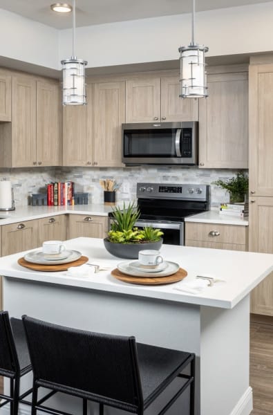 Kitchen island at Locklyn West Palm in West Palm Beach, Florida