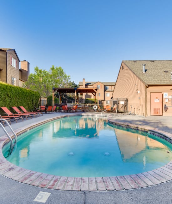 Sparkling pool at Renaissance at 29th Apartments in Vancouver