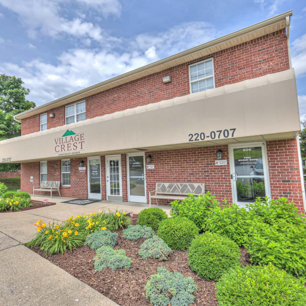 Exterior view of the community at Village Crest Apartment Homes in Smyrna, Tennessee
