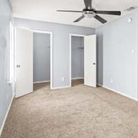 Bedroom of an apartment at North Hills Place in Richland Hills, Texas