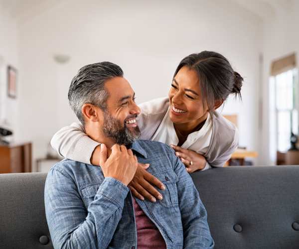 Couple in their home at Reedville Meadows in Beaverton, Oregon