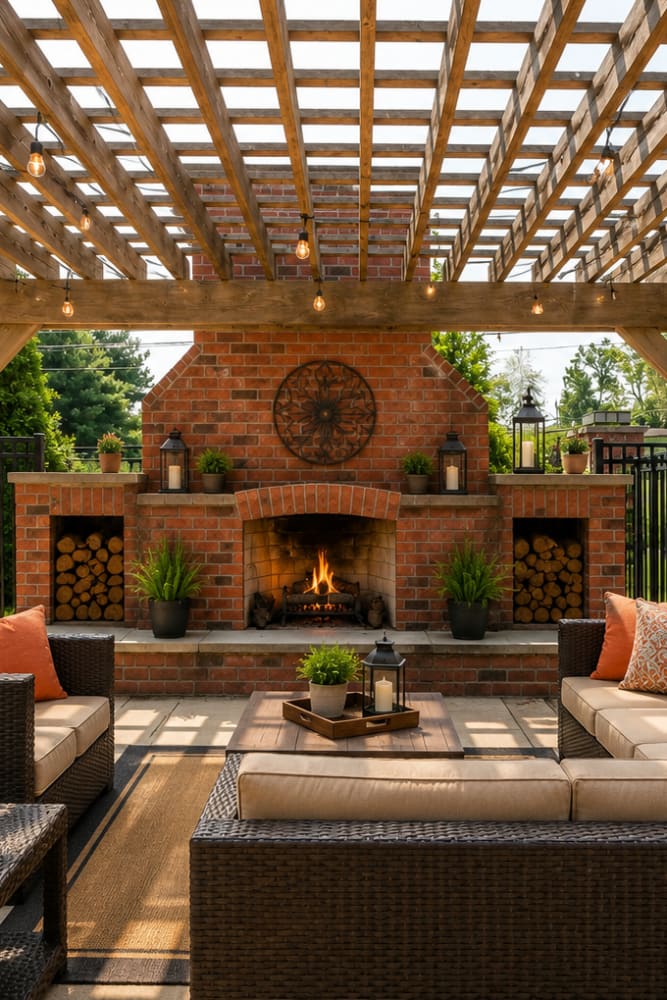 Resident fireplace at Oak Grove Crossing Apartments in Newburgh, Indiana