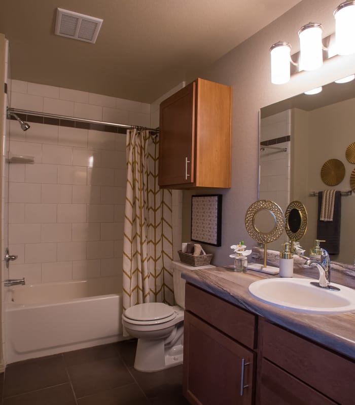 Bathroom with tile flooring at Tuscany Ranch in Waco, Texas