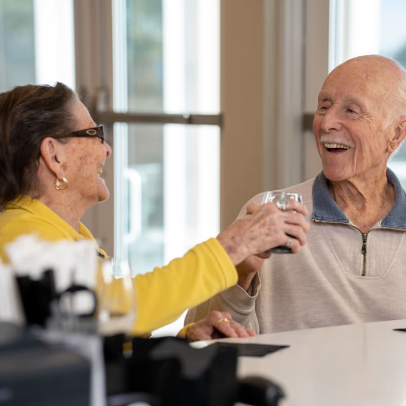 Residents enjoying drinks at the bar at The Views at Lake Havasu in Lake Havasu City, Arizona