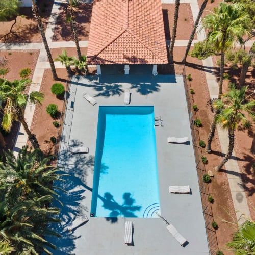 Aerial view of the pool at Tides on Wynn in Las Vegas, Nevada