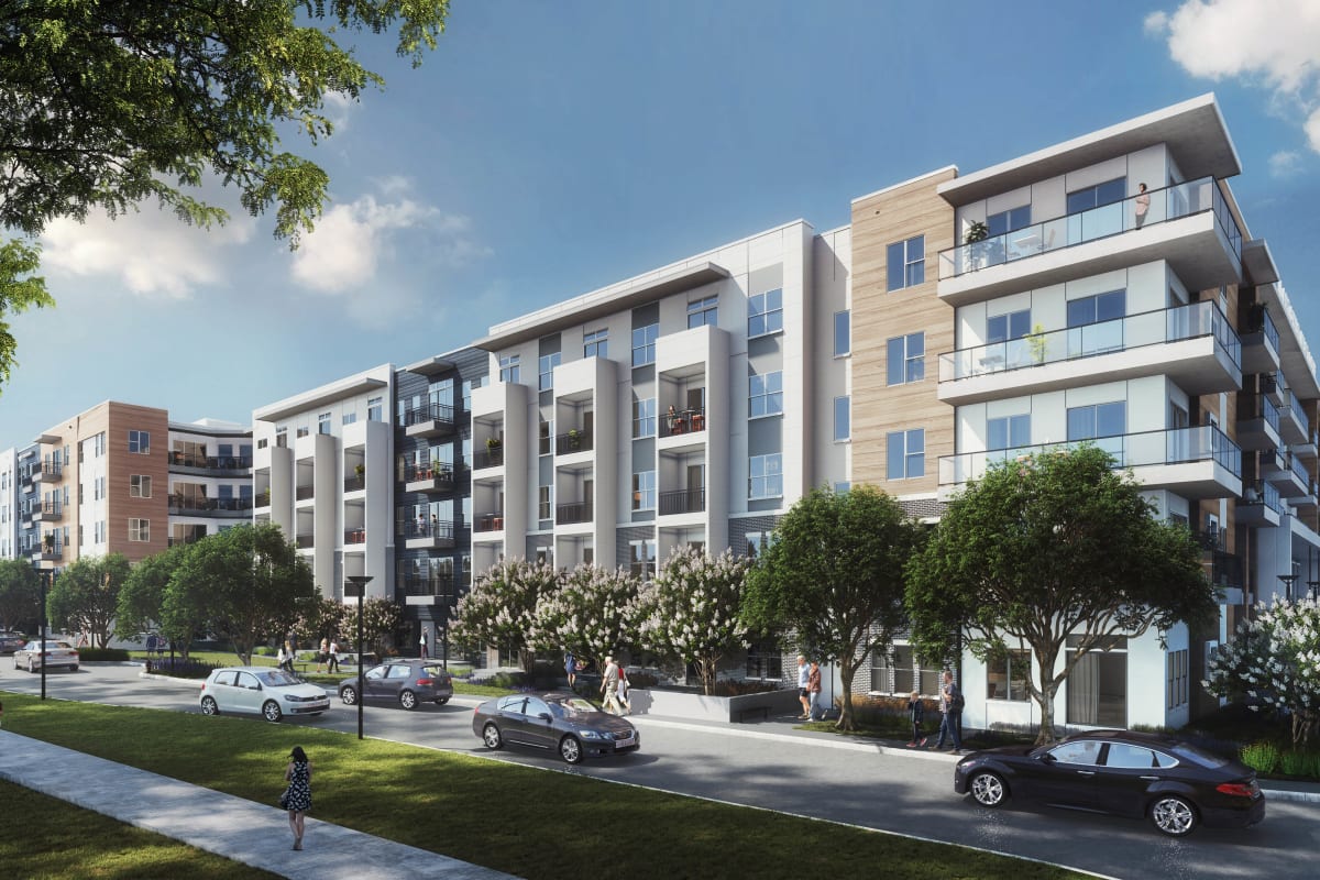Rendering of exterior at Lantower West Love in Dallas, Texas
