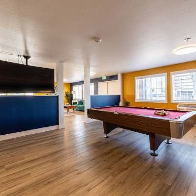 pool table at Pinnacle Apartments in Fife, Washington