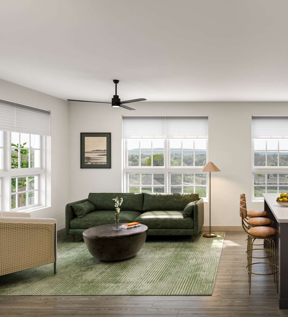 Clubhouse lounge area at Oldham & Worth in Raleigh, North Carolina
